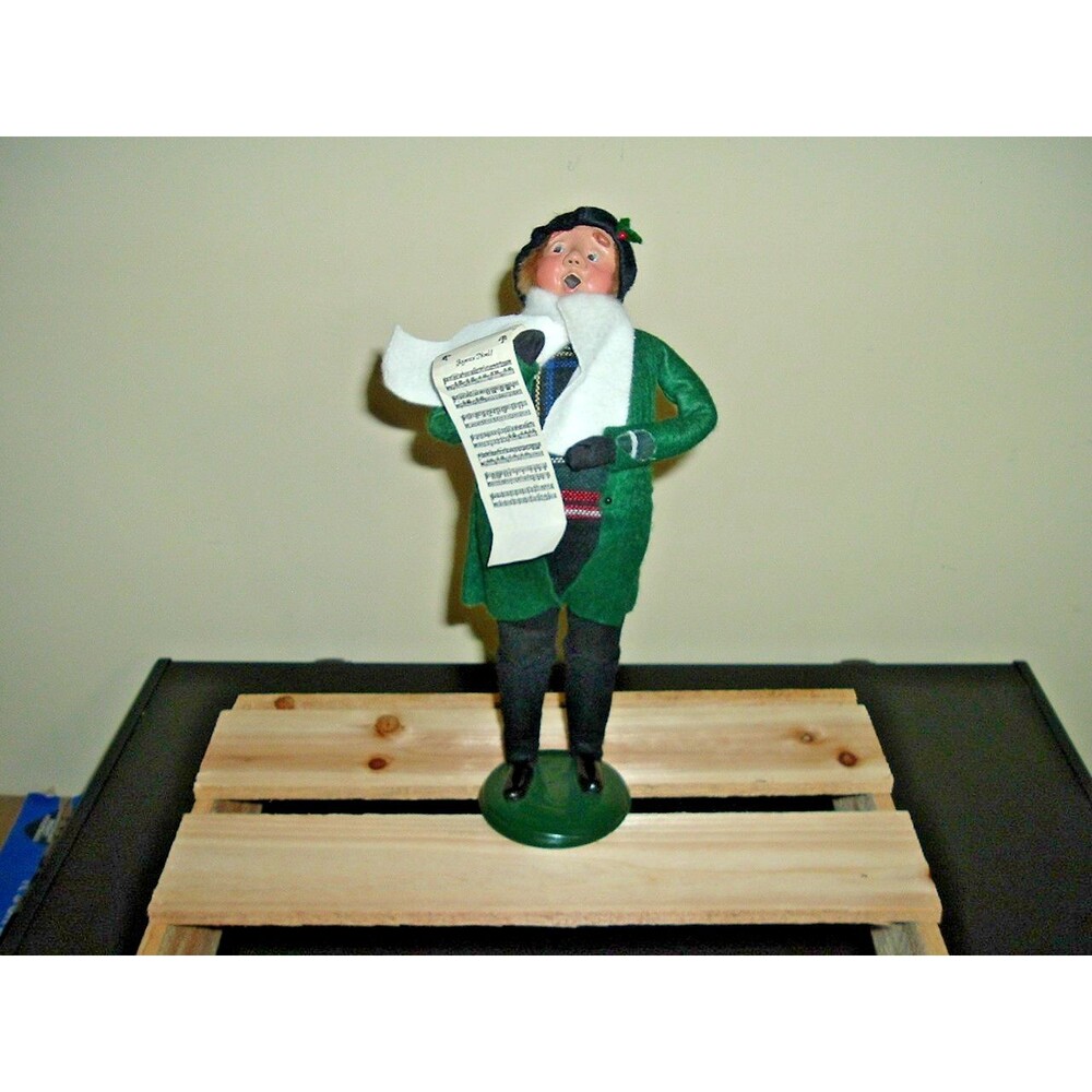 Hand Crafted 1992 Byers' Choice Caroler with Music Scroll 13" Tall Christmas